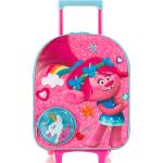 Pinke Trolls Kindertrolleys mit Riemchen aus Twill mit Außentaschen 