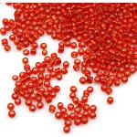 3300 Stück Glas Rocailles Perlen 3mm Silbereinzug, Silber Gefüttert ausgekleidet, 8/0, Pony Perlen, Silver Lined Seed Beads (Rot)