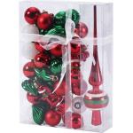 Reduzierte Rote Christbaumkugeln & Weihnachtsbaumkugeln mit Elfenmotiv matt aus Kunststoff bruchsicher 