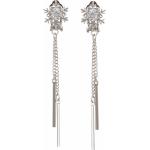 Silberne Elegante Perlenohrringe aus Kristall für Damen 