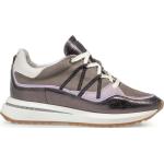 Lavendelfarbene Elegante Low Sneaker mit Schnürsenkel aus Veloursleder leicht für Damen Größe 40 