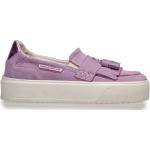 Violette Elegante Low Sneaker aus Veloursleder Gefüttert für Damen Größe 39 mit Absatzhöhe bis 3cm für den für den Winter 