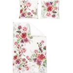 Rosa Blumenmuster Moderne IRISETTE Nachhaltige Satinbettwäsche aus Mako-Satin trocknergeeignet 155x200 