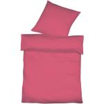 Pinke Unifarbene Moderne Fleuresse Bettwäsche Sets & Bettwäsche Garnituren strukturiert mit Reißverschluss aus Baumwolle 155x200 