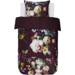 Burgundfarbene Blumenmuster ESSENZA HOME Satinbettwäsche mit Reißverschluss aus Baumwolle 70x90 