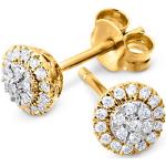 Weiße TCHIBO Runde Diamant Ohrringe aus Gold mit Diamant für Damen 