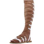 Weiße Römersandalen & Gladiator Sandalen mit Schnürsenkel aus Leder für Damen Größe 38 für den für den Sommer 