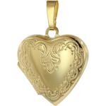 Goldene Motiv trendor Herz Medaillons aus Gold 9 Karat graviert für Damen 