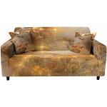 Goldene Blumenmuster Moderne Sofabezüge 2 Sitzer aus Samt 