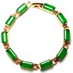 Reduzierte Grüne Edelstein Armbänder aus Gelbgold mit Jade für Damen 