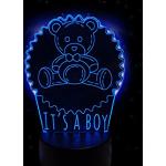 3D LED Nachtlicht mit Fernbedienung USB - Its a Girl / Boy / Babyshower, Babyparty Dekoration - 3D Lampe Schlafzimmer Baby Nachttischlampe Neugeborenes Überraschung Lampe Kinderzimmer (Its a Boy)