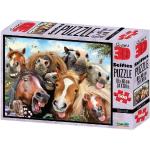 500 Teile Philos Pferde & Pferdestall 3D Puzzles mit Tiermotiv 