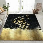 Goldene Moderne Badteppiche mit Insekten-Motiv Matte aus Polyester maschinenwaschbar 