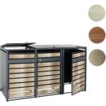 Goldene Moderne Mendler 3er-Mülltonnenboxen 201l - 300l aus Metall UV-beständig 