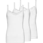 Weiße Pompadour Damenträgerhemden & Damenachselhemden 3-teilig 