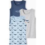 Hellblaue Melierte Ärmellose Vertbaudet Kinderunterhemden aus Baumwolle für Jungen Größe 110 3-teilig 