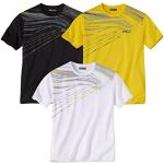 Schwarze Sportliche Atlas For Men T-Shirts für Herren Größe L 3-teilig 