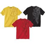 Schwarze Atlas For Men T-Shirts aus Baumwolle maschinenwaschbar für Herren Größe L 3-teilig 