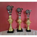 3er Serie Pokale Dart Darts Pokal mit Gravur SATTELIT gold