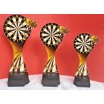 3er Serie Pokale Darts Steel - Dart Acryl Pokal inkl.Gravur ACUT Green Blue Gold