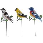 Blaue Formano Deko Vögel mit Tiermotiv aus Metall 3-teilig 