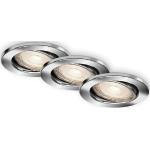 Silberne Briloner Runde LED Einbauleuchten Sets aus Chrom 3-teilig 