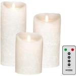 Weiße 18 cm Sompex Flame LED Kerzen mit Fernbedienung 3-teilig 