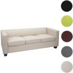 Beige Moderne Mendler Lille Lounge Sofas aus Kunstleder mit Armlehne Breite 150-200cm, Höhe 50-100cm, Tiefe 50-100cm 3 Personen 