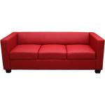Rote Moderne Mendler Lille Lounge Sofas aus Leder mit Armlehne Höhe 0-50cm 3 Personen 