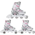 3in1 Inline Skates Inliner Triskates Rollschuhe Raven Profession White/Pink verstellbar (31-35(20,5cm-23cm))