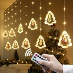 Lichtervorhänge & Lichternetze mit Weihnachts-Motiv mit Timer 