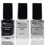 Silberne RM Beautynails Stamping Lacke 5 ml mit hoher Deckkraft 