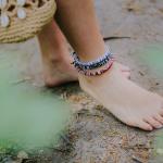 Boho Fußkettchen handgemacht für Damen für Festivals 