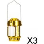 3X Metall Gold Mini Teelichthalter Camping Hängende Laterne Party Kerzenhalter