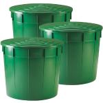 Grüne Regentonnen & Regenspeicher 401l - 500l aus Kunststoff mit Deckel 3-teilig 