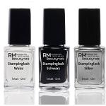 Silberne RM Beautynails Stamping Lacke 12 ml 3-teilig 