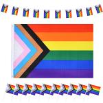 LGBT Regenbogenfahnen aus Stoff UV-beständig 22-teilig 