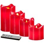 Rote Romantische Britesta LED Kerzen mit beweglicher Flamme 4-teilig 