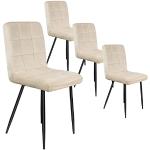 Beige Moderne Esszimmerstühle ohne Armlehne lackiert aus Samt gepolstert Breite 0-50cm, Höhe 0-50cm, Tiefe 0-50cm 4-teilig 