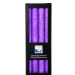 4 Hahn Stabkerzen aus Stearin, 22 x 250 mm, violett