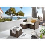 Braune Lounge Gartenmöbel & Loungemöbel Outdoor aus Polyrattan stapelbar Breite 50-100cm, Höhe 100-150cm 4 Personen 