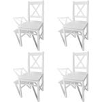 Reduzierte Weiße Esszimmerstühle & Küchenstühle aus Massivholz Breite 0-50cm, Höhe 50-100cm, Tiefe 0-50cm 4-teilig 