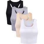 Hellgraue Crop-Tops & Bauchfreie Tops aus Baumwolle Cropped für Damen Größe L für den für den Sommer 