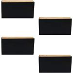 Schwarze Retro Rechteckige Möbelfüße aus Massivholz Breite 0-50cm, Höhe 0-50cm, Tiefe 0-50cm 