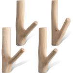 Retro Hakensets aus Holz selbstklebend 4-teilig 