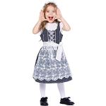 Weiße Midi V-Ausschnitt Kinderfestkleider mit Reißverschluss für Mädchen 3-teilig 