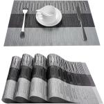 Schwarze Moderne Tischsets & Platzsets aus Kunstleder 4-teilig 