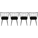 Reduzierte Schwarze Moderne Stuhl-Serie Breite 0-50cm, Höhe 0-50cm 4-teilig 