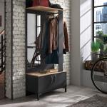 Reduzierte Schwarze Moderne Garderoben Sets & Kompaktgarderoben aus Holz Breite 50-100cm, Höhe 150-200cm 4-teilig 