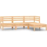Hellbraune Rustikale vidaXL Gartenmöbel Holz aus Massivholz 4-teilig 